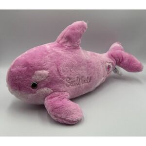 SeaWorld Pink Killer Whale Plush Stuffed Heart Jewel 17" inch 2022 EUC‎